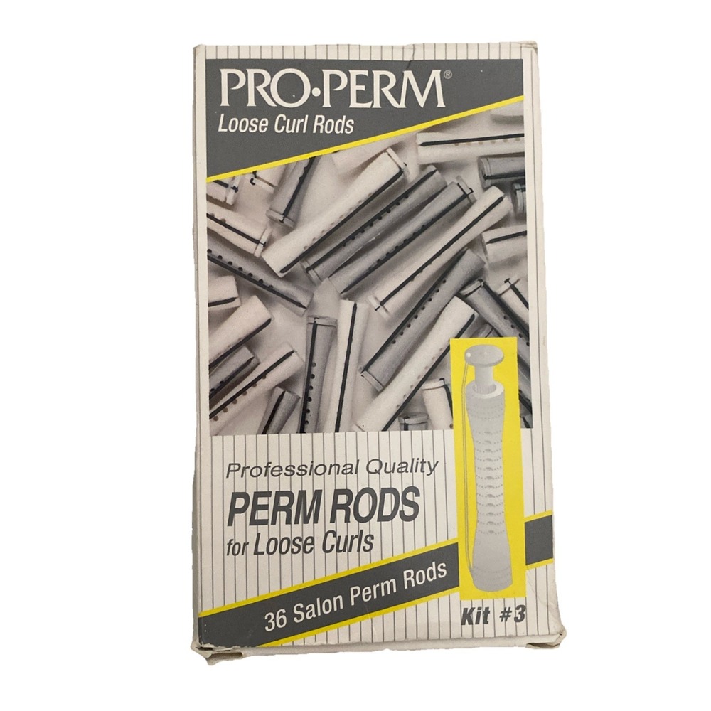 NOS NIB Pro-Perm Rods Loose Curls Profesional Quality 36 Salon Curl Rods‎